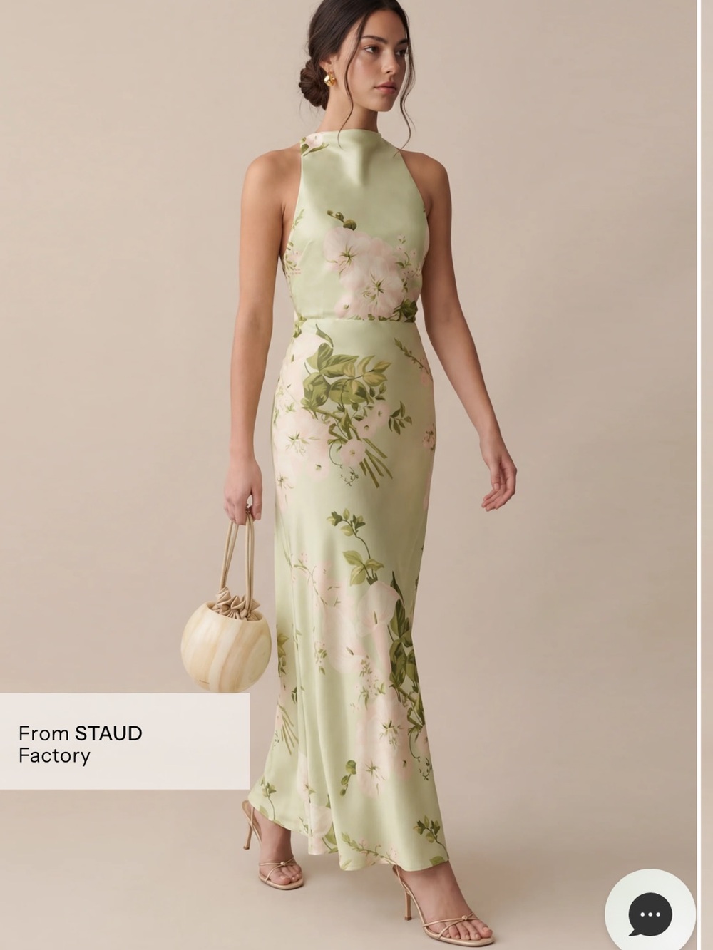 NWT Few Moda O.p.t Roslyn Silk High Neck Maxi Dress in mint Blossom. XL
